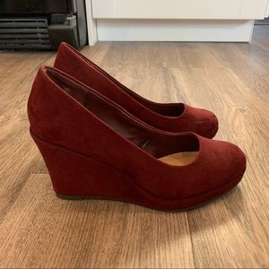 George Wedge Wendy Shoes Burgundy Plum Women’s 7 Slip On Party
